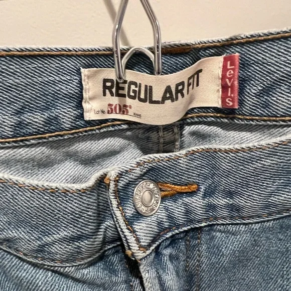 Men Light Blue Jeans Levi’s 505 - Picture 4 of 8